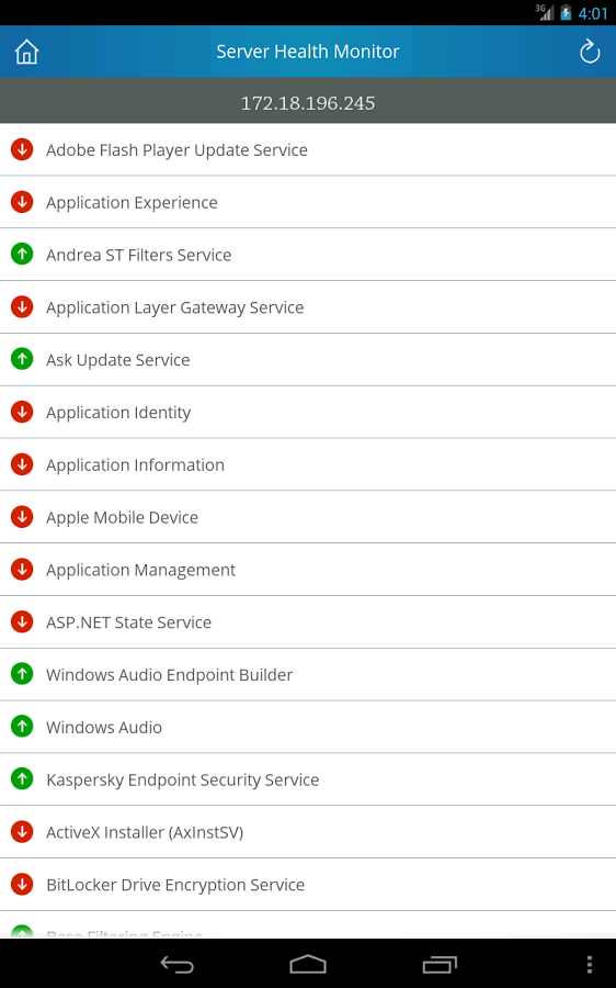 Server Health Monitor Screenshot