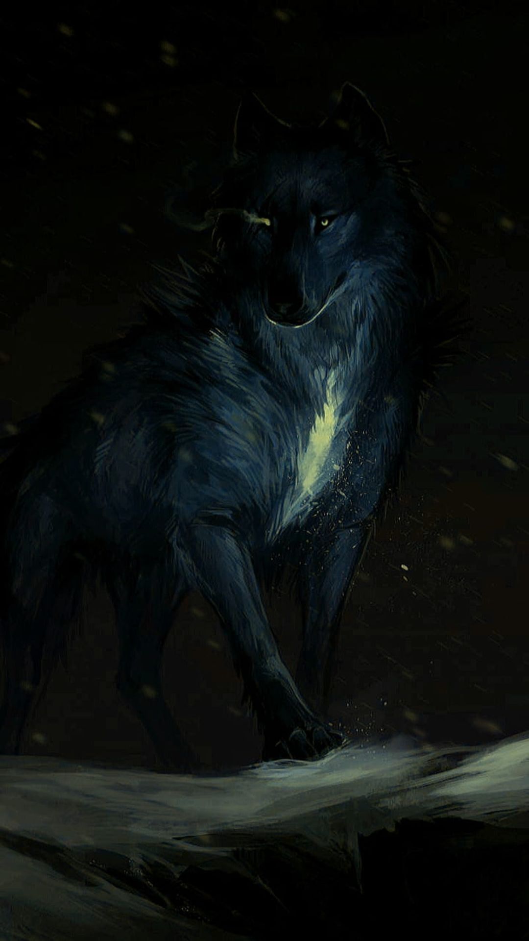 Cool Black Wolf Background Wallpaper