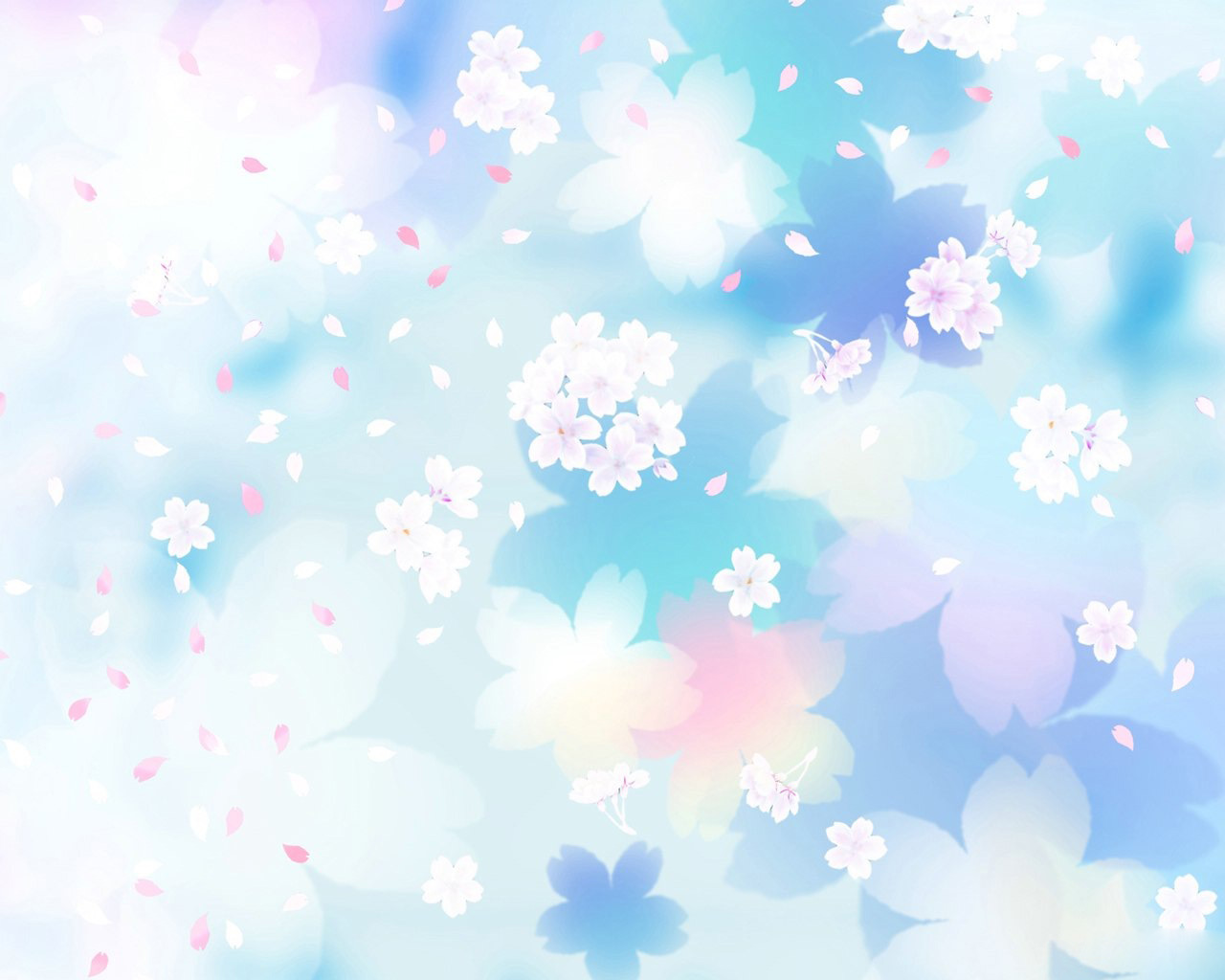 Blue And White Flowers Background Wallpaper Full HD