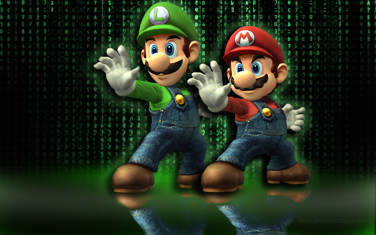 Mario And Luigi Matrix Wallpaper
