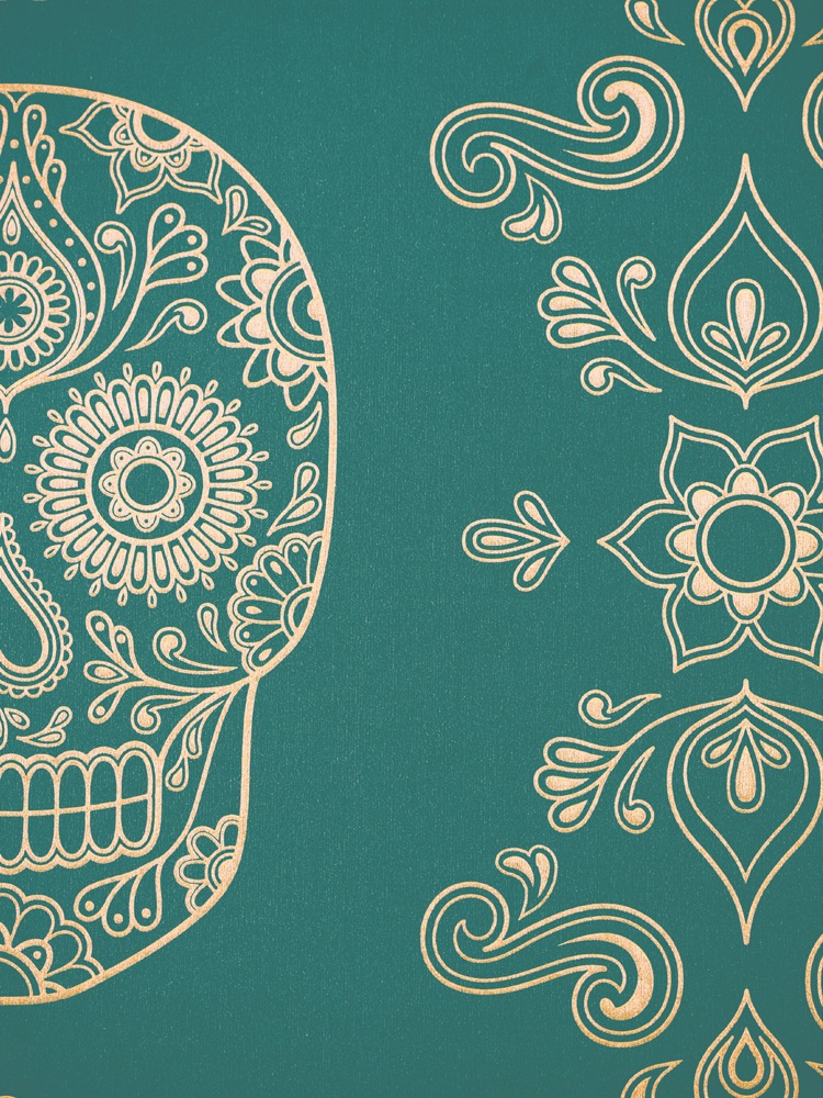 Mexican Day Of The Dead Sugar Skull Wallpaper Emerald Anatomy