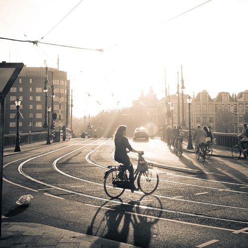 Girl On A Bike In Amsterdam Wallpaper For Samsung Galaxy Tab