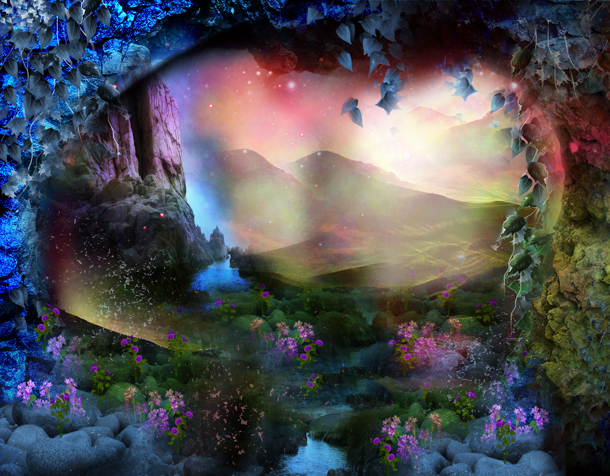 Mystic Blue Cave Looks Dreamy Nature Wallpaper Hi