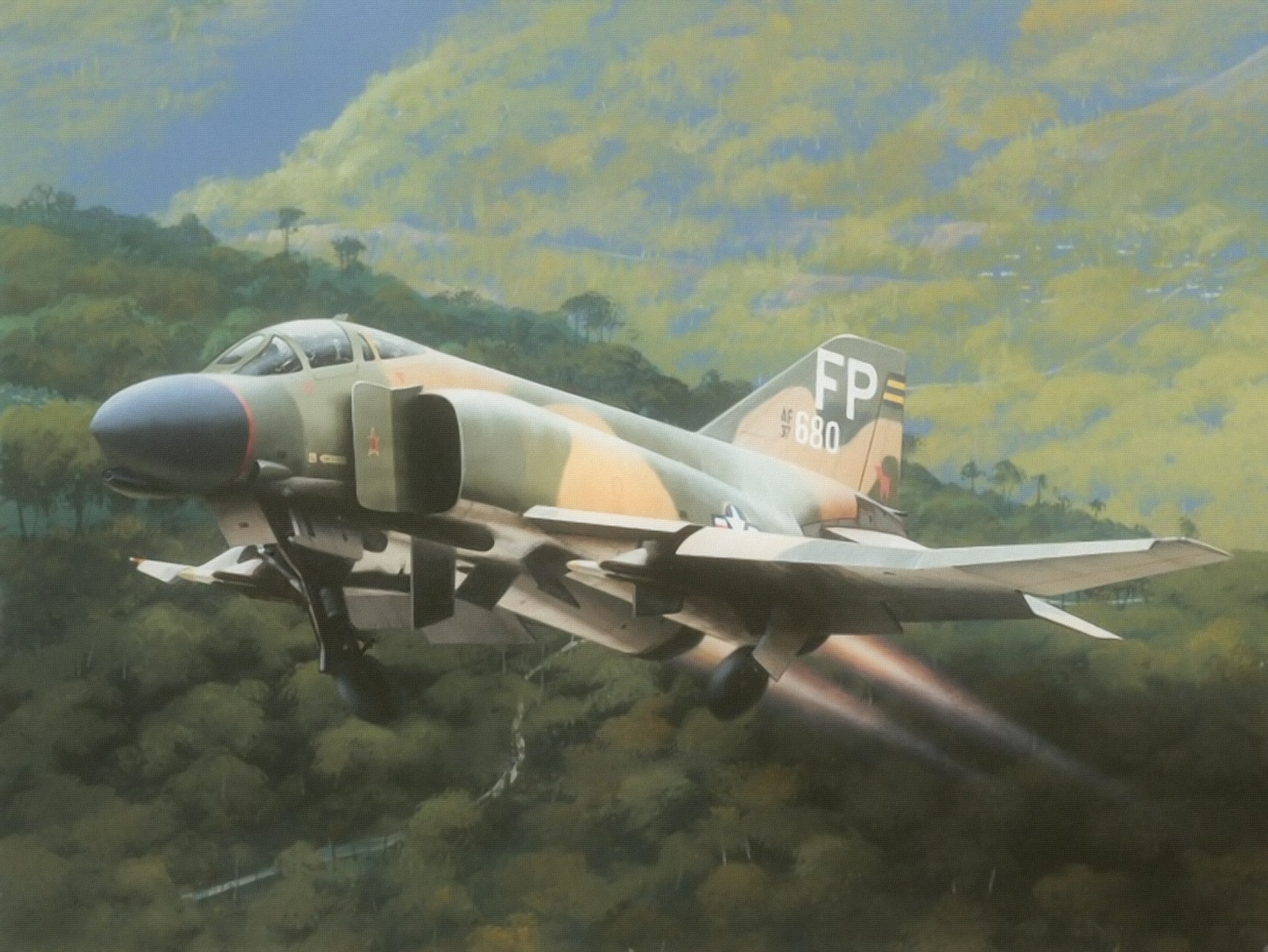 Wallpaper F Phantom Vietnam Aviation Aircraft Jet Painting
