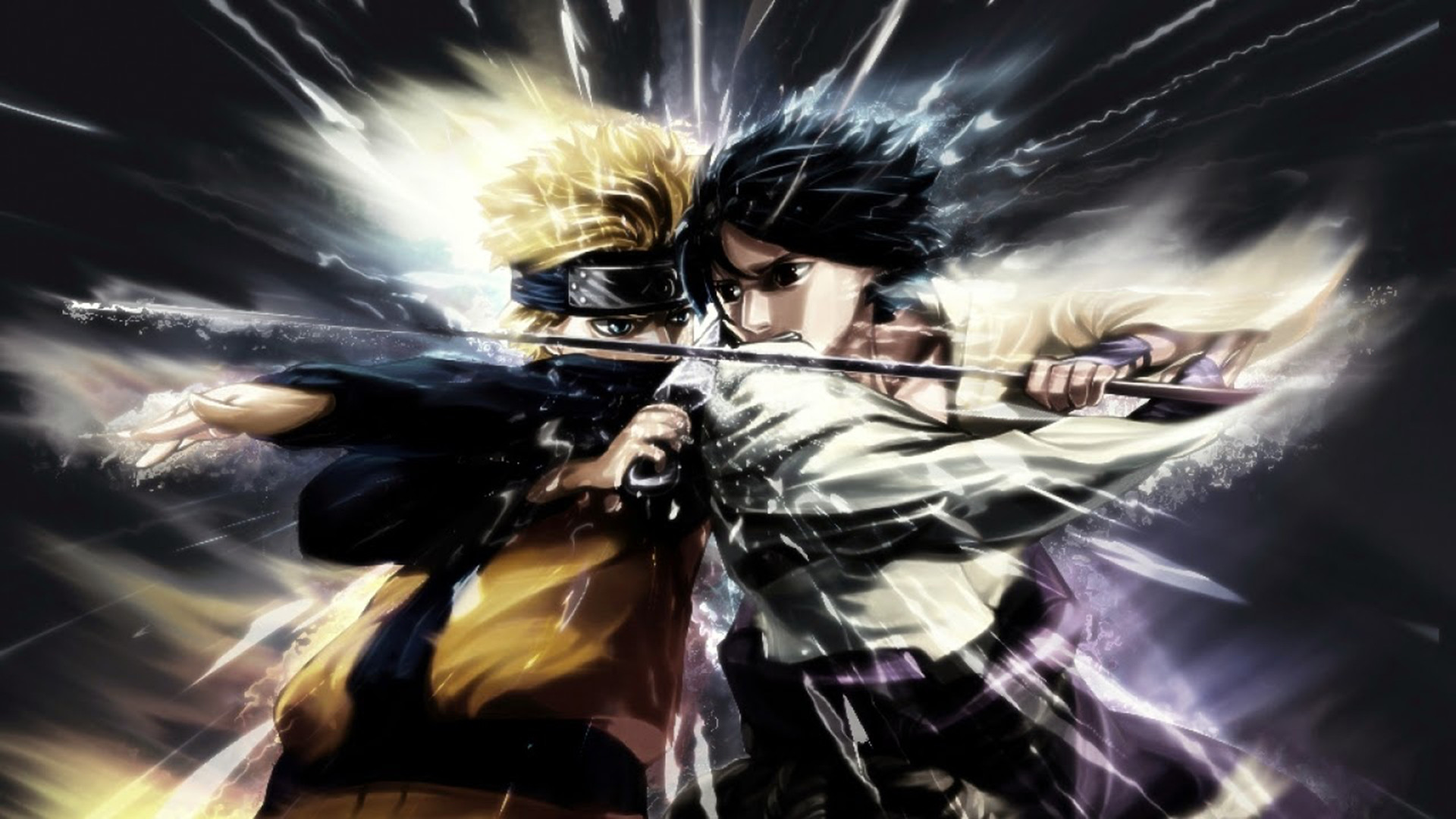 Naruto Uzumaki vs. Sasuke Uchiha HD Wallpaper
