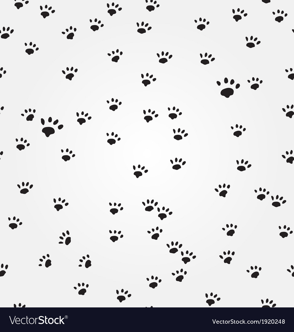 Cat Paw Prints Seamless Background Royalty Vector Image