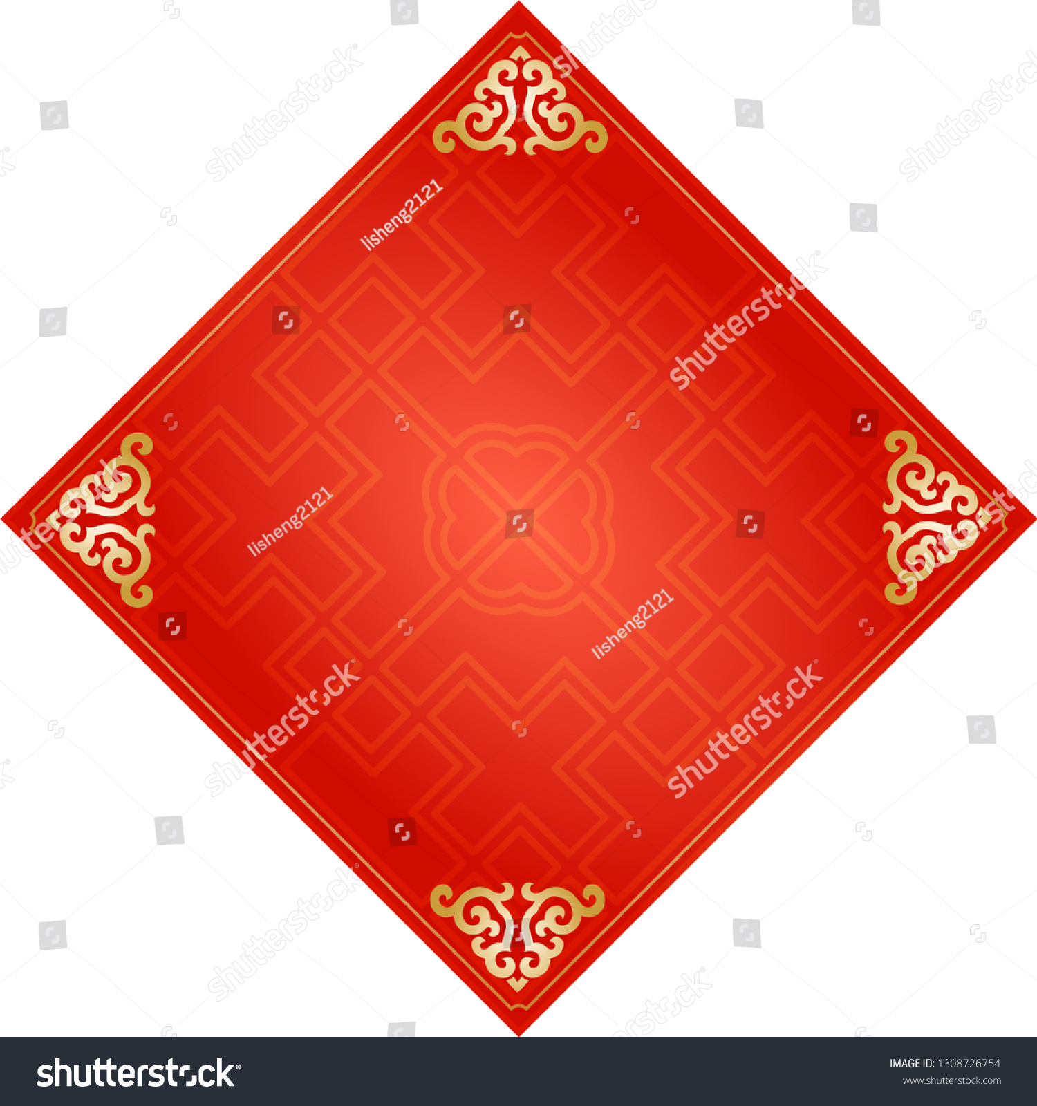 Chinese Traditional Background Holiday Fretwork Frame Stock Vector