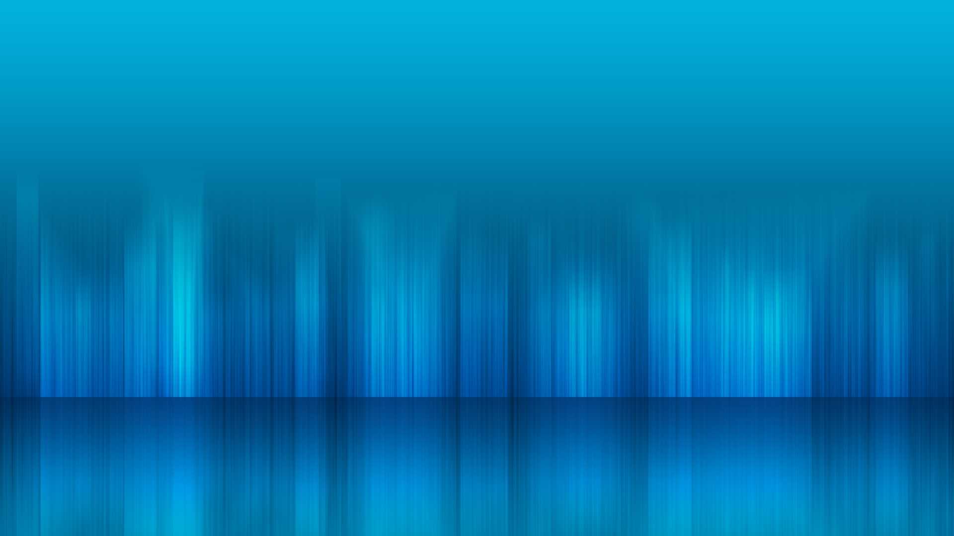 Abstract light blue background with vertical streaks of light and a reflective surface