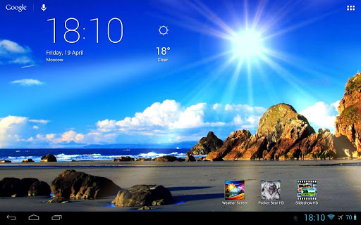 weather screen is a live wallpaper which animates current weather time