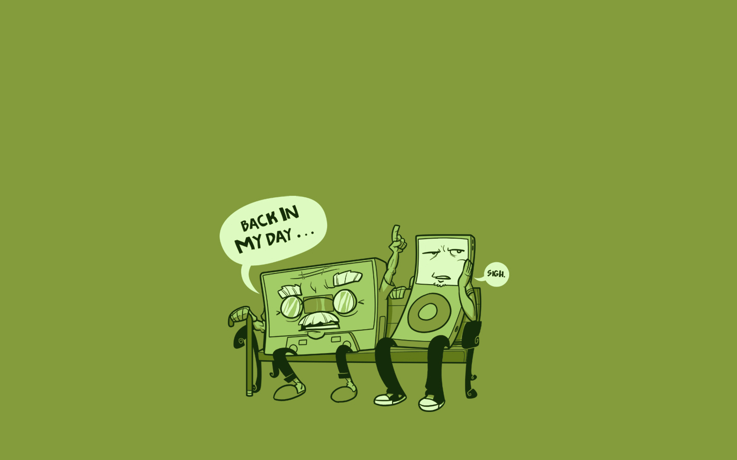 Back In My Day Cassette Tape Talking To An Ipod Funny Wallpaper