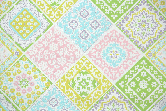 Retro Wallpaper 1960s Vintage Pink Green Yellow And Blue