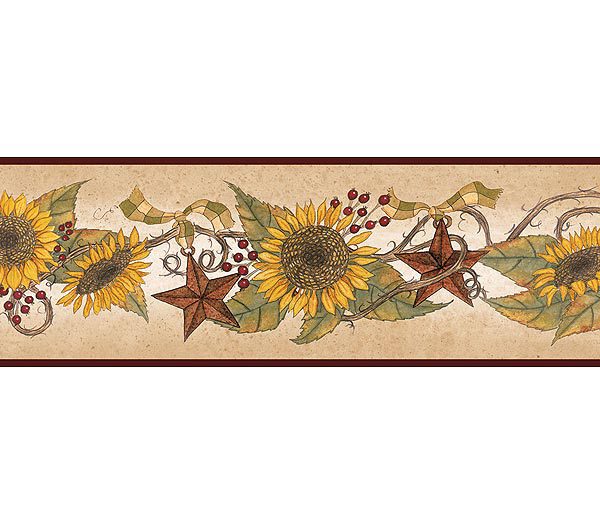 Linda Spivey Sunflower Garland Wallpaper Border