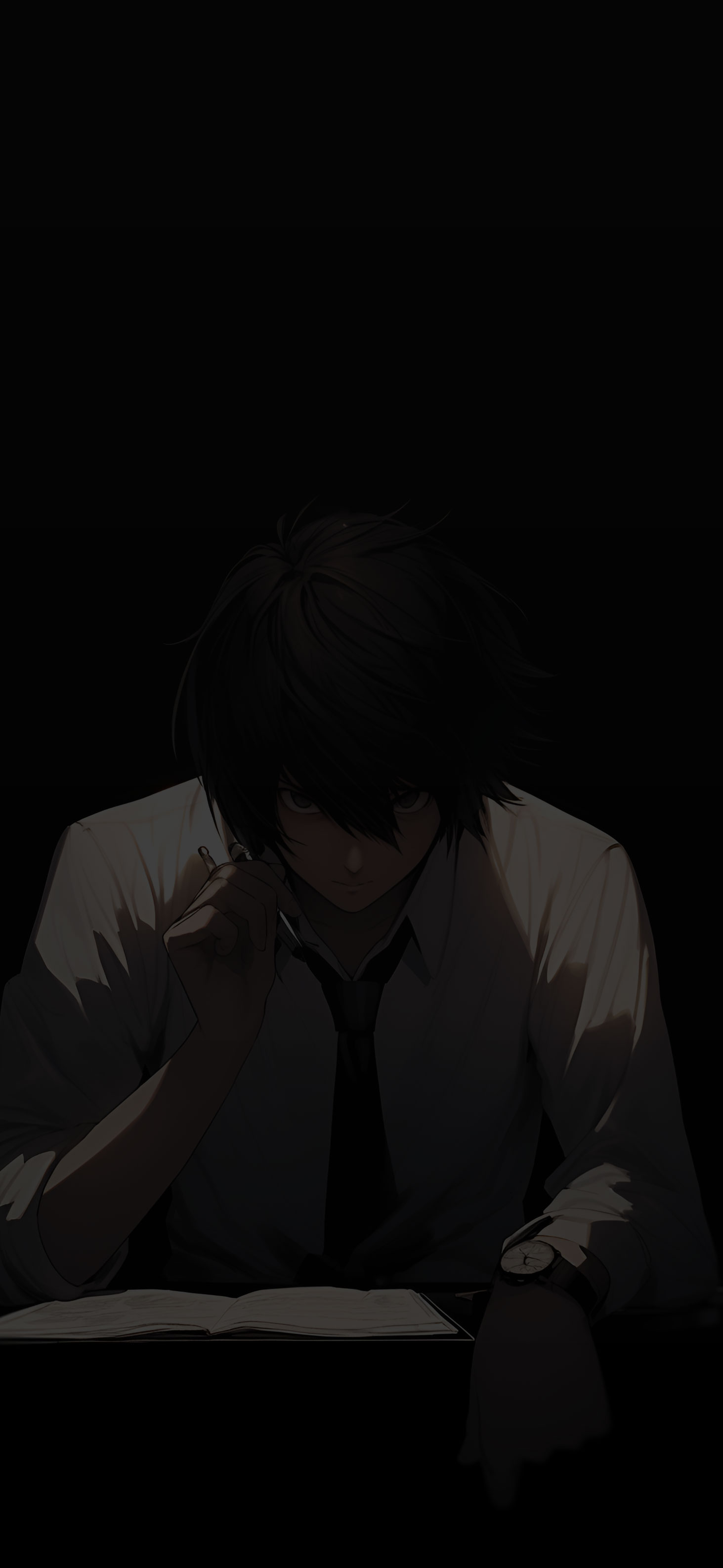 Death Note L Black Art Wallpaper Dark Anime iPhone