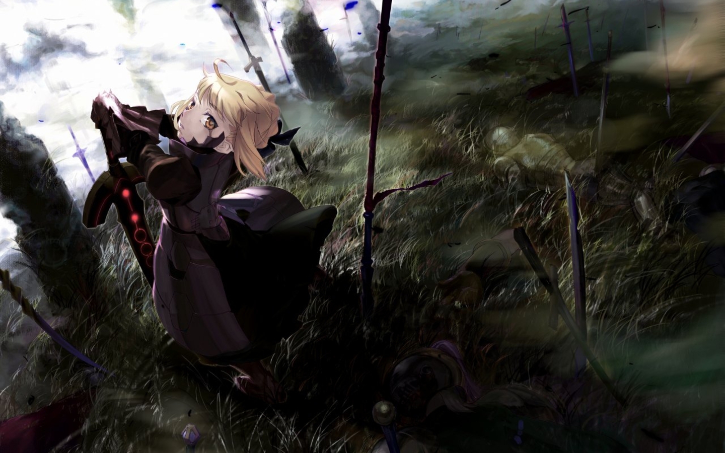 Fate Zero Stay Nigh Black Armor Sword Girl Anime HD Wallpaper