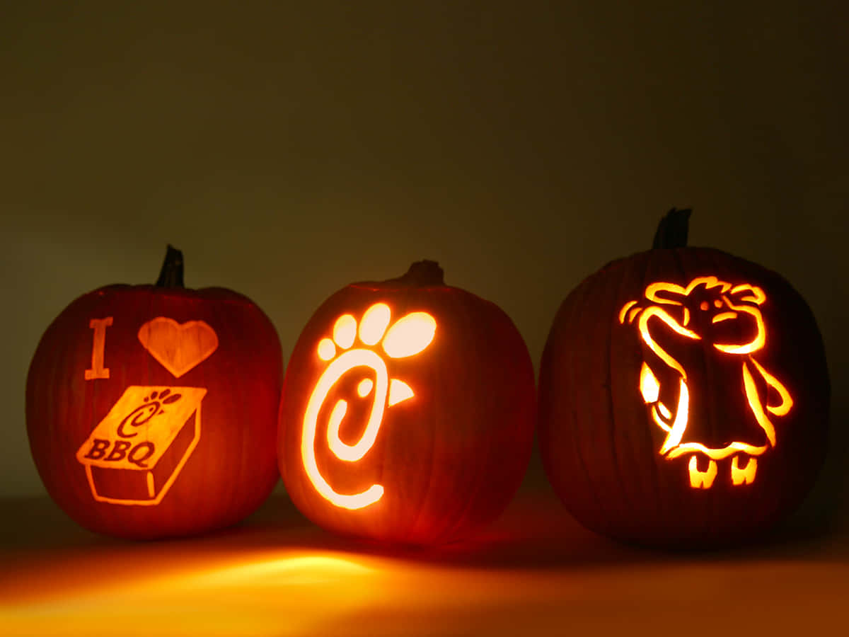 Pumpkin Carving With Lights Picture Wallpaper