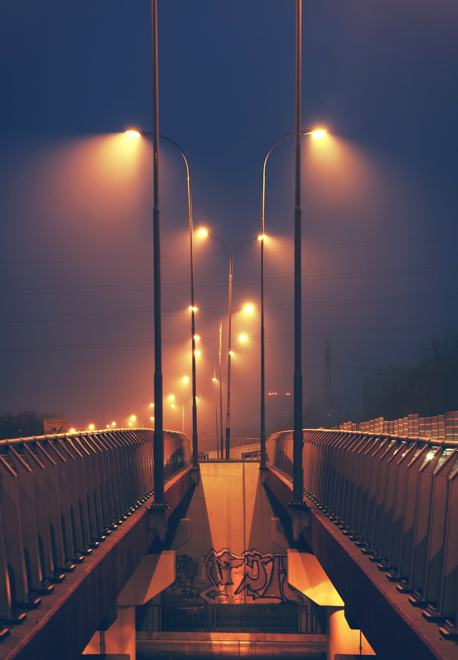 Sky Night Street Polska Landscape Amazing City