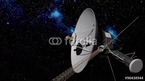 Voyager Space Probe On Starry Background Stock Footage And Royalty