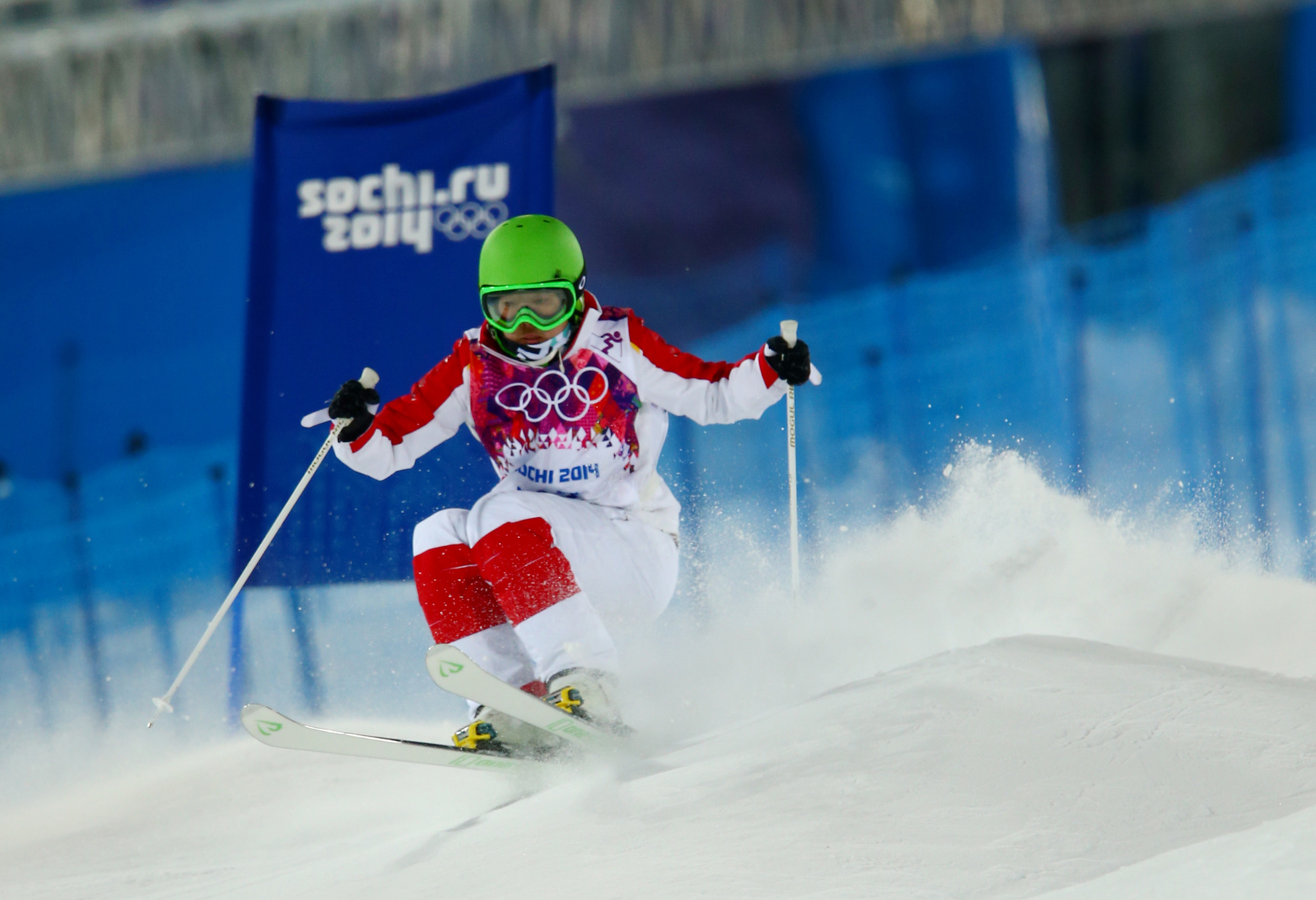 Skier Skiing On The Track At Olympic Games In Sochi