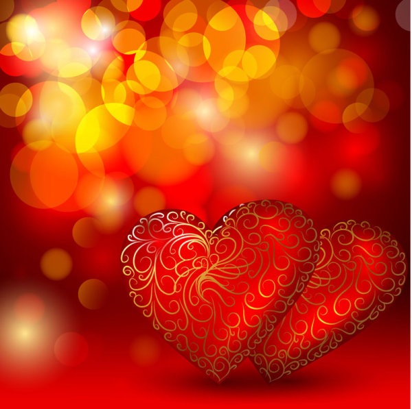 Beautiful Red Heart Background Vector Vectors Graphic
