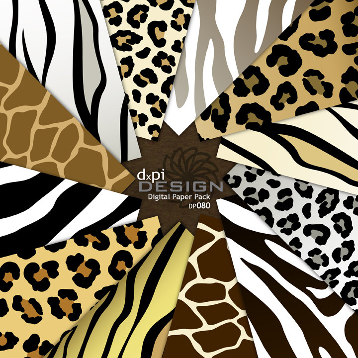 Animal Print Digital Paper Zebra Leopard Tiger by dxpidesign 720x720
