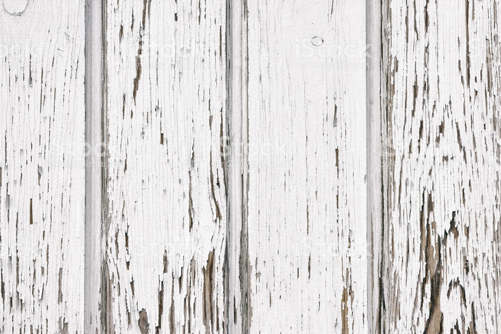 Rustic Background Of Weathered White Painted Wooden Boards Stock