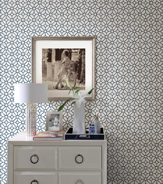 Free download Gigi Navy Geometric Wallpaper Contemporary Wallpaper