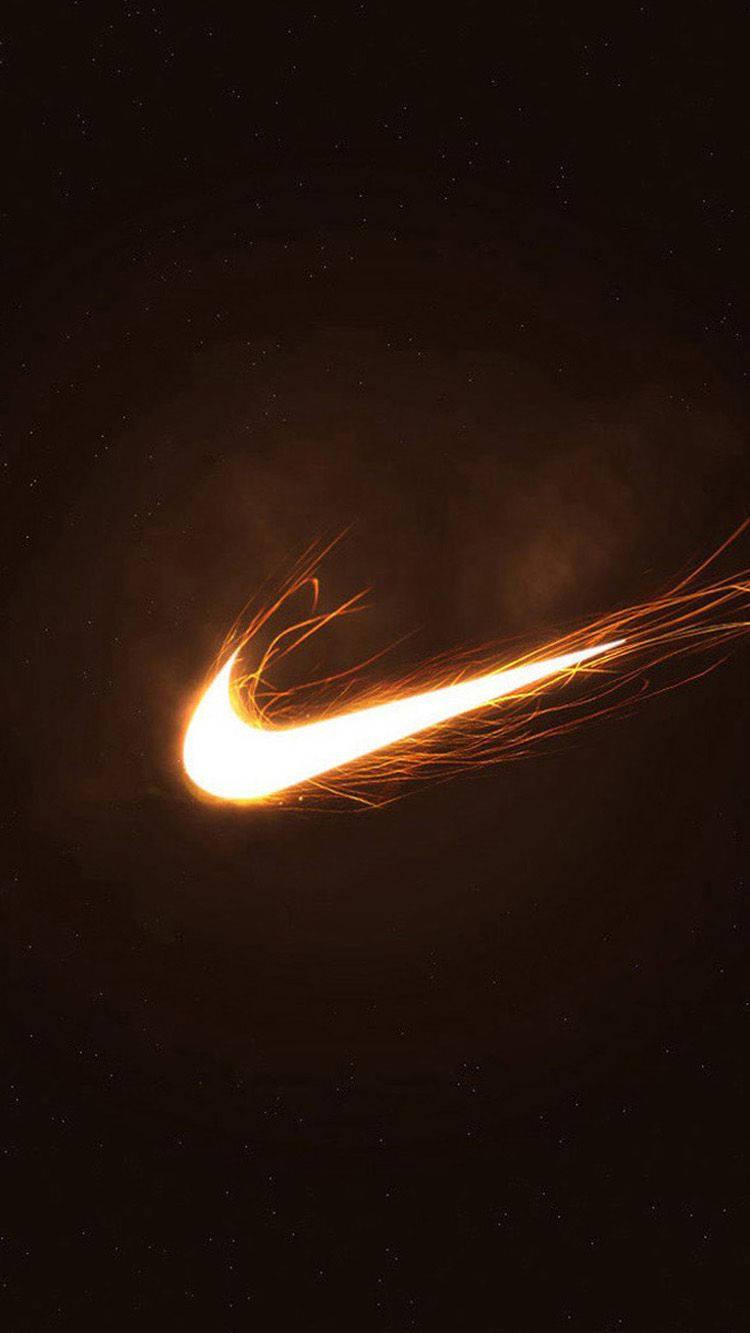 Dynamic Nike Logo Flame Wallpaper