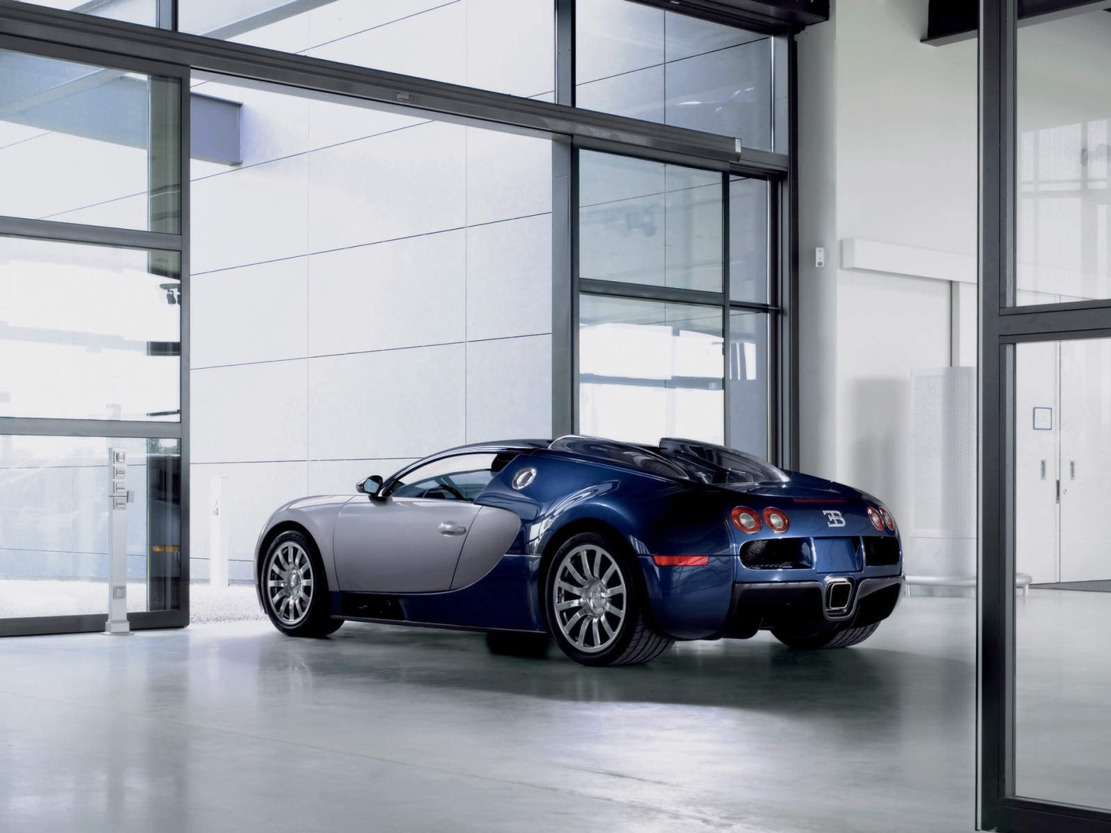 Wallpaper Glass Door Bugatti Veyron Desktop