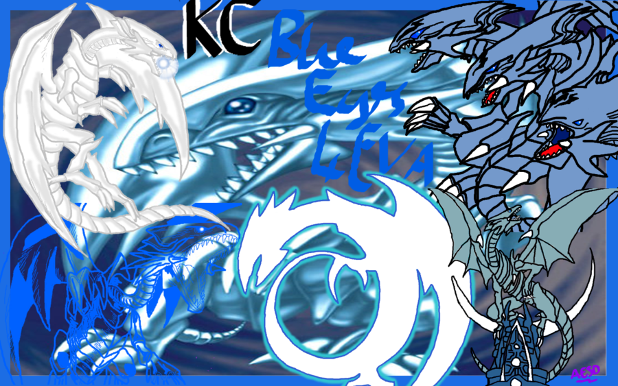Blue Eyes White Dragon Wallpaper by AESD on