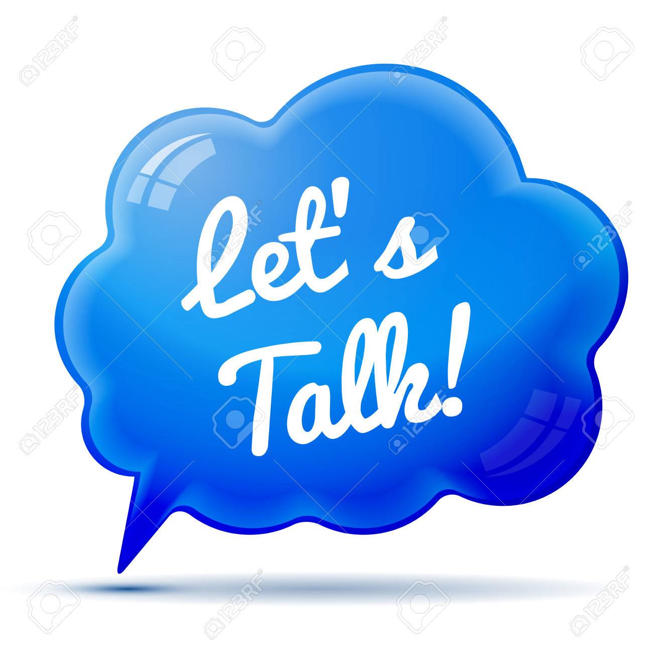 Free download Lets Talk Inscription On Blue Speech Bubble Background