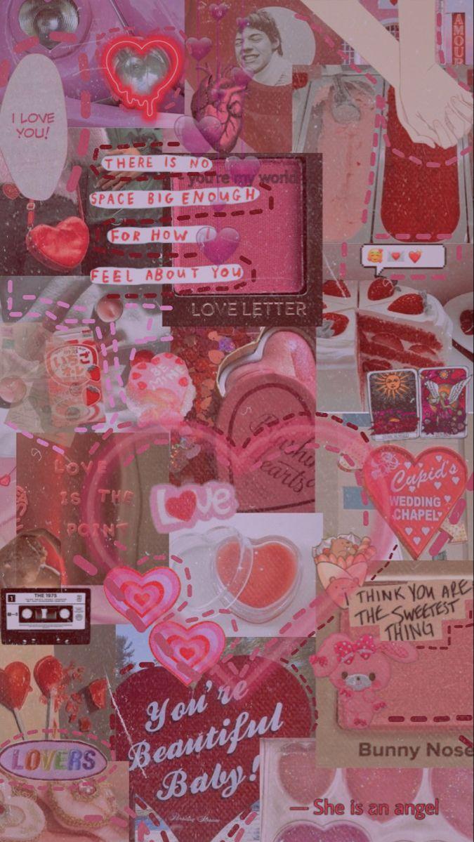 Soft Red Pink Aesthetic Wallpaper Valentines iPhone