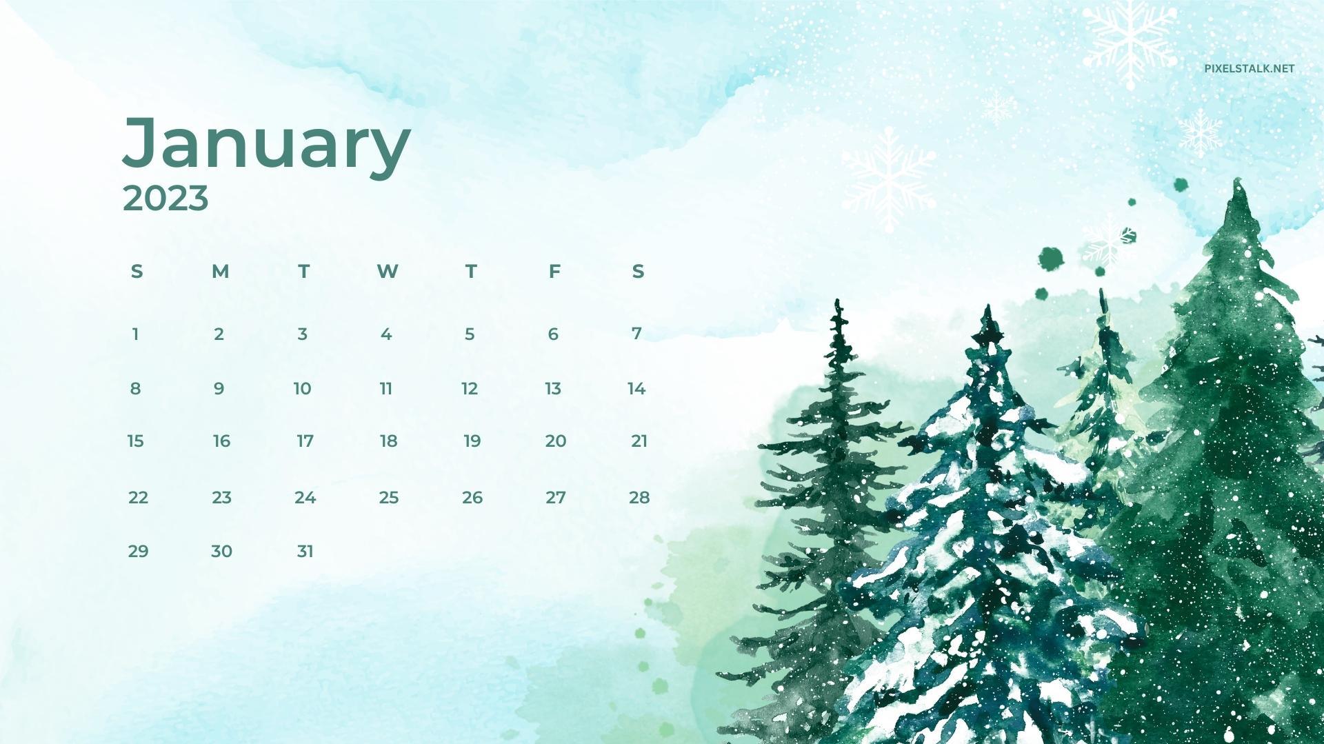 January Calendar 2023 Desktop Wallpapers