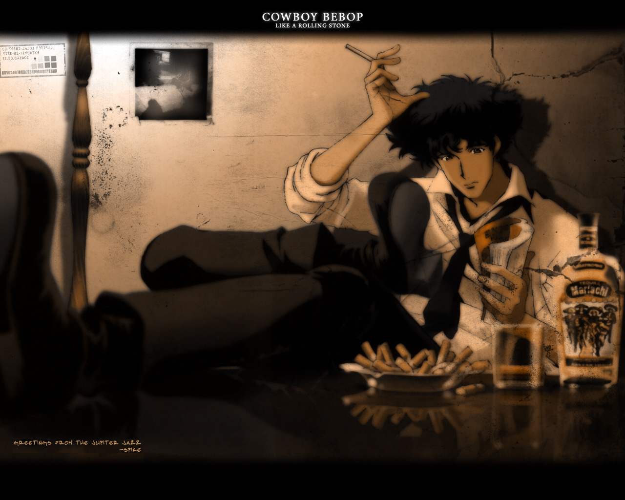 The Cowboy Bebop Anime Wallpaper Titled Spike Like A Rolling Stone