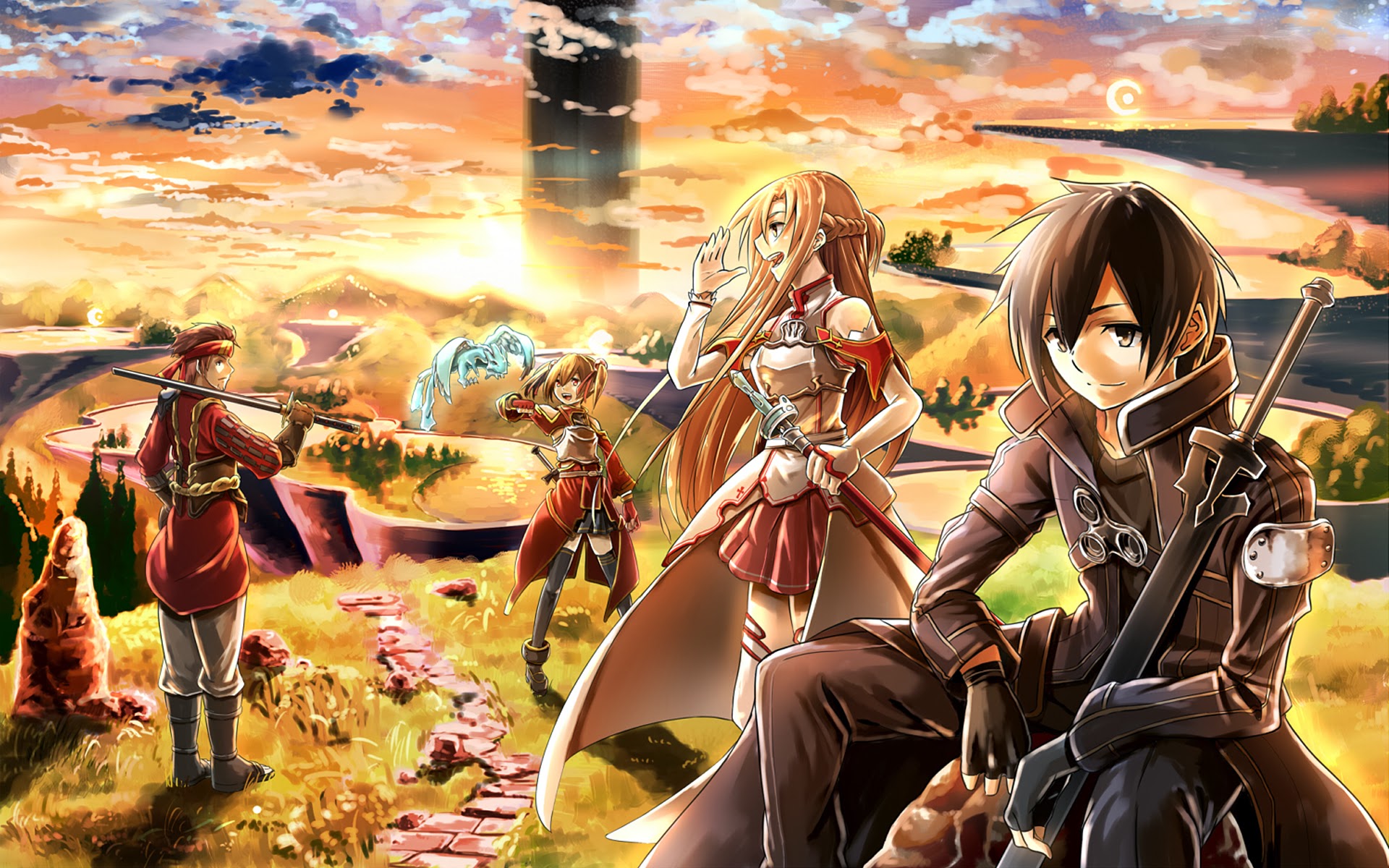 Sword Art Online Anime Sunset HD Wallpaper Image
