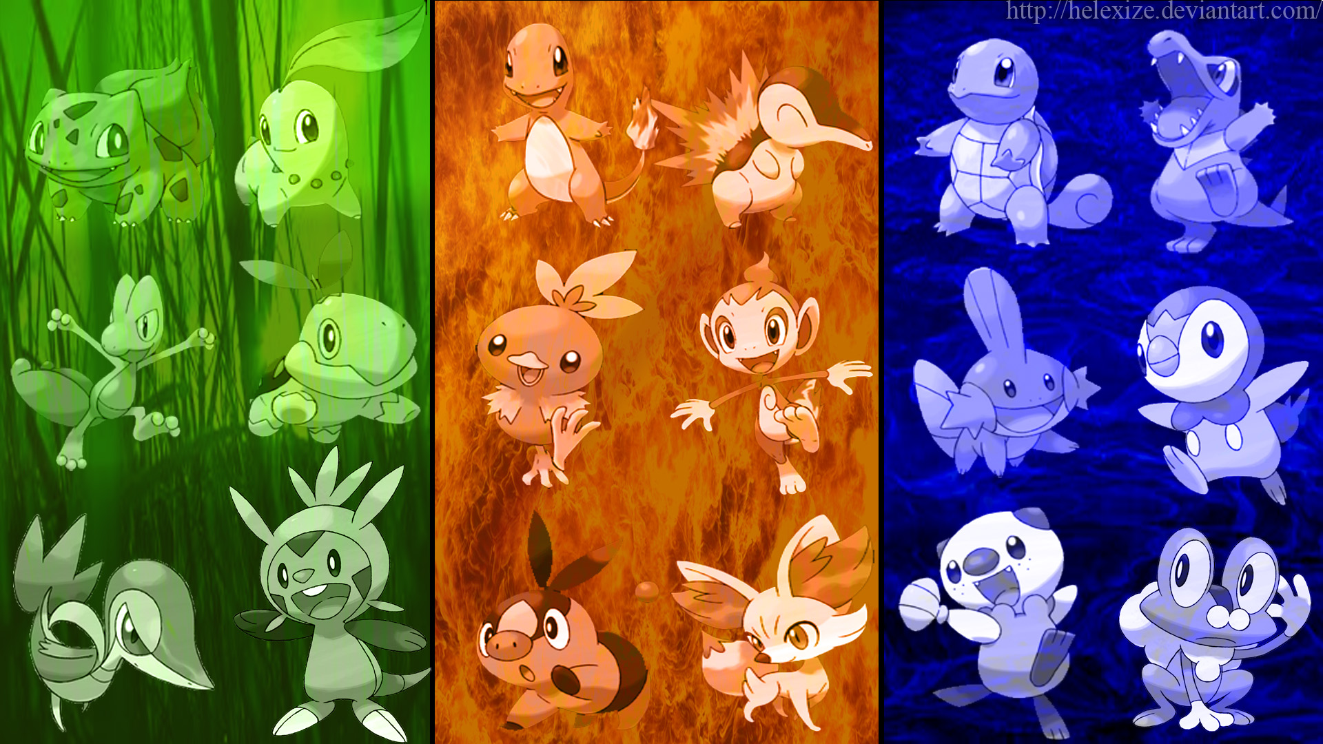 Pokemon All Starters Wallpaper Generation By Evilefoserp On