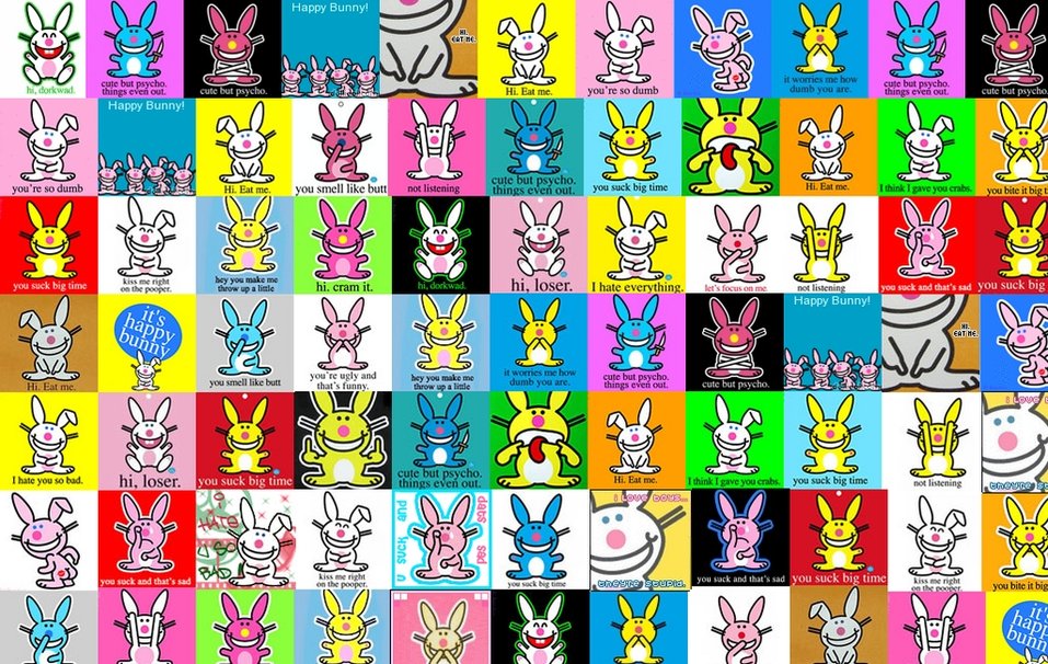Happy Bunny Icons Wallpaper