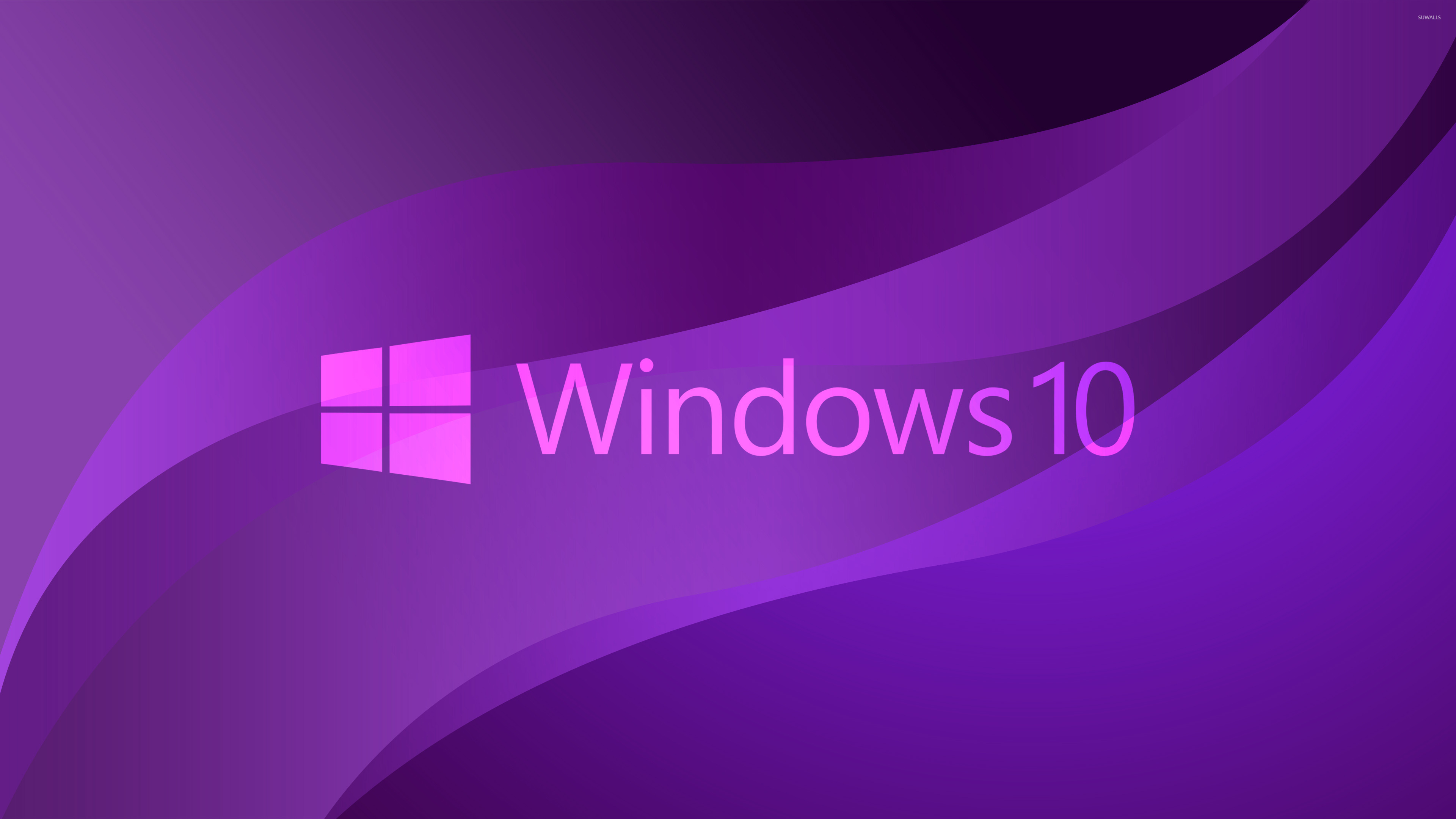 Windows 10 transparent text logo on purple wallpaper   Computer