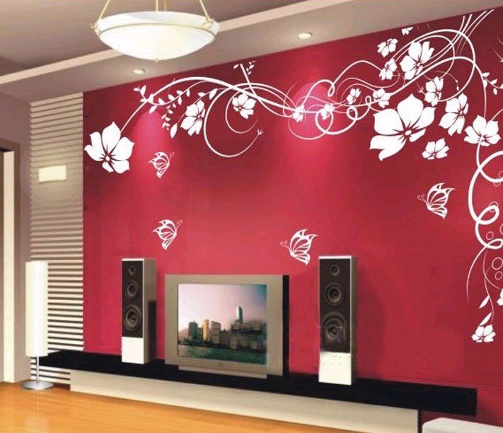 New Flowers Anywhere Pvc Living Room Bedroom Wall Sticker Wallpaper