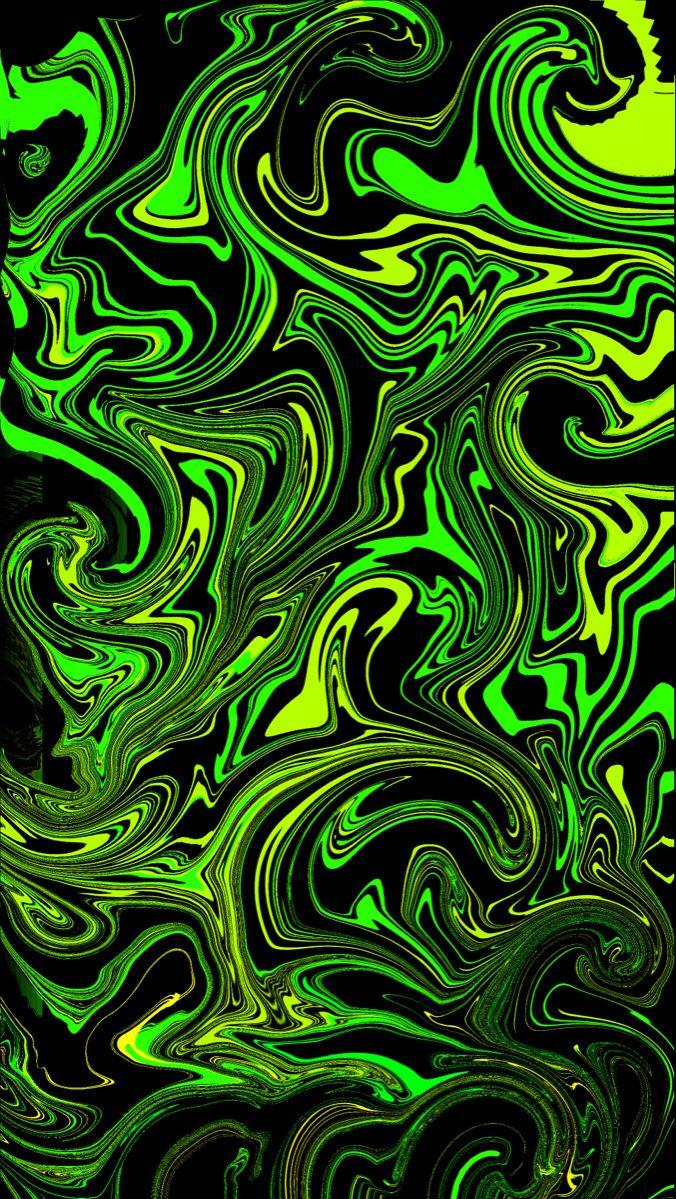 Green Wallpaper Neon Lime And
