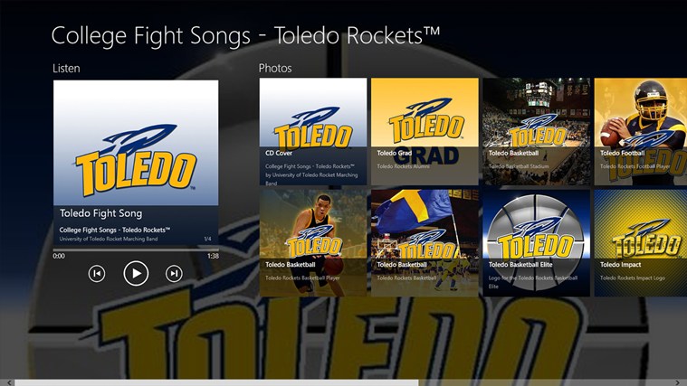 Windows College Fight Songs Toledo Rockets Album App