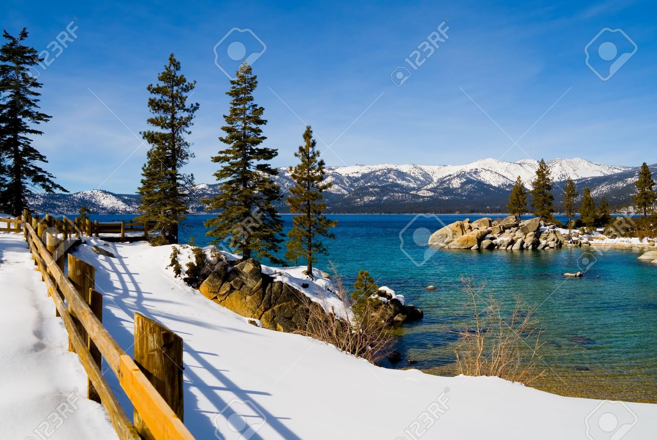 Lake Tahoe In Winter Stock Photo Picture And Royalty Image