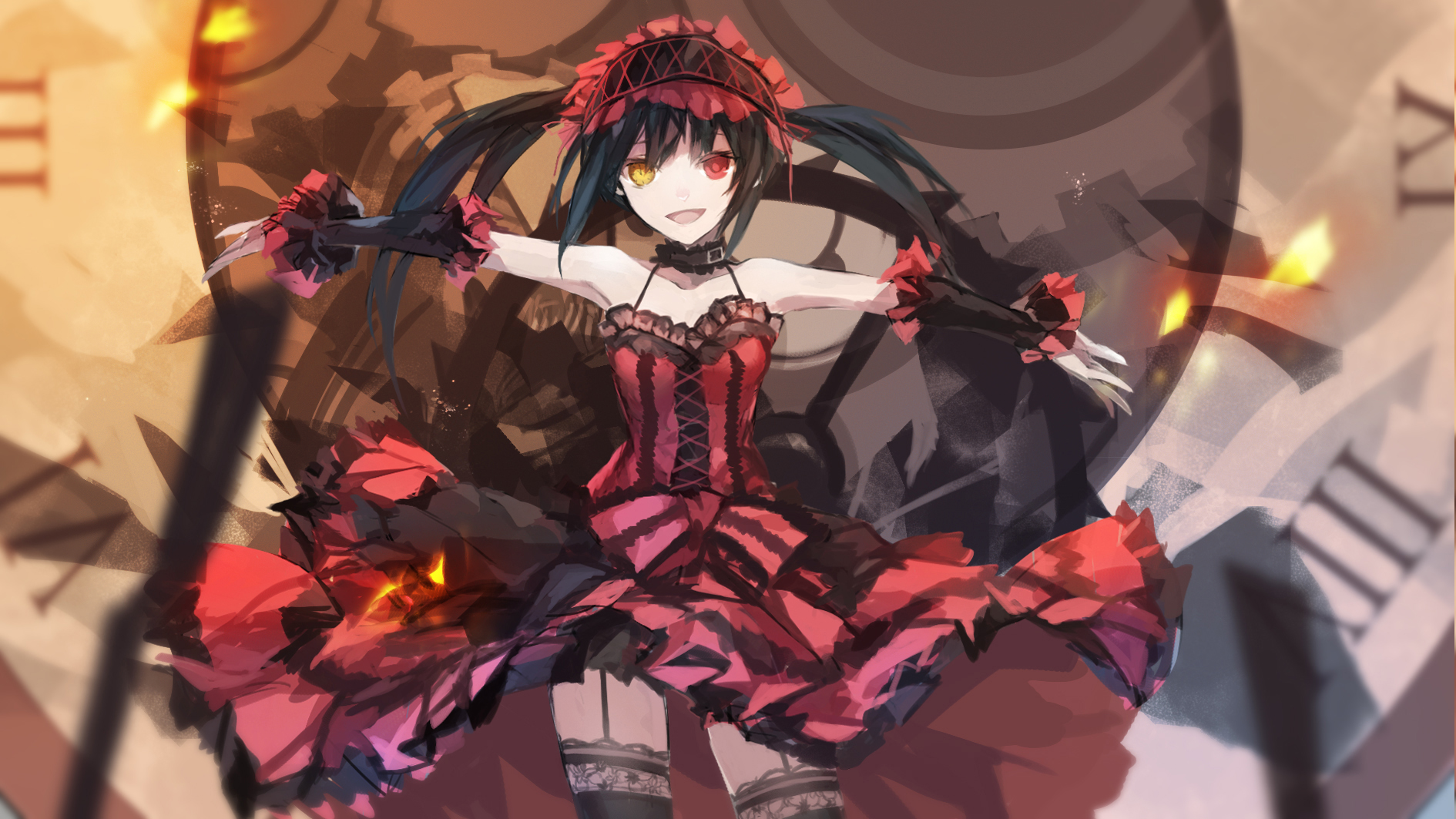 Tokisaki Kurumi Date A Live Heterochromia Dark Hair Anime