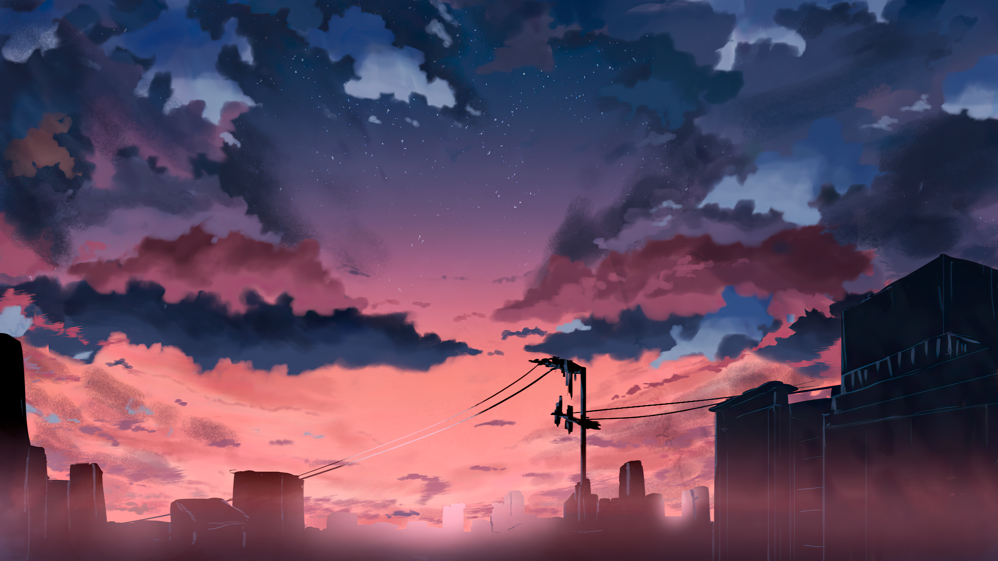 Anime Sky 4k Ultra HD Wallpaper By