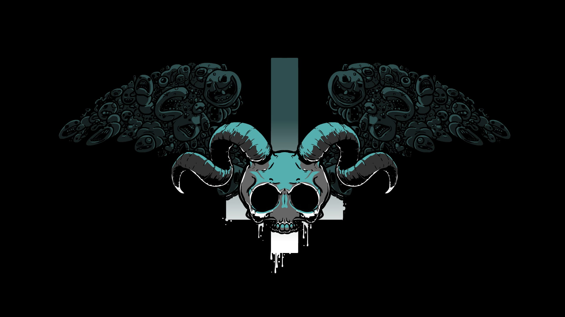 Black Skeleton With Horn Logo Binding Of Isaac HD Wallpaper