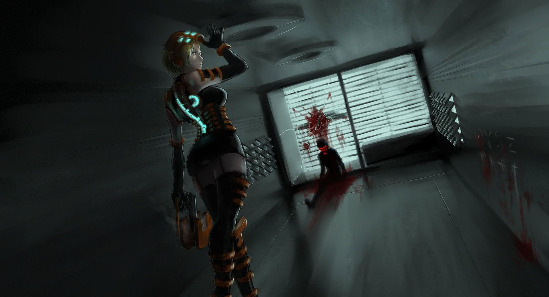 Sexy Girl Scary Games Wallpaper Image Featuring Dead Space