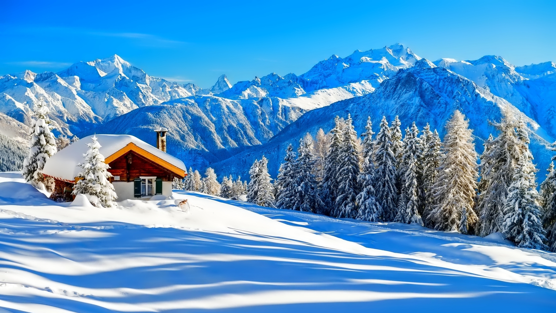 Mountain And Winter Wallpaper HD