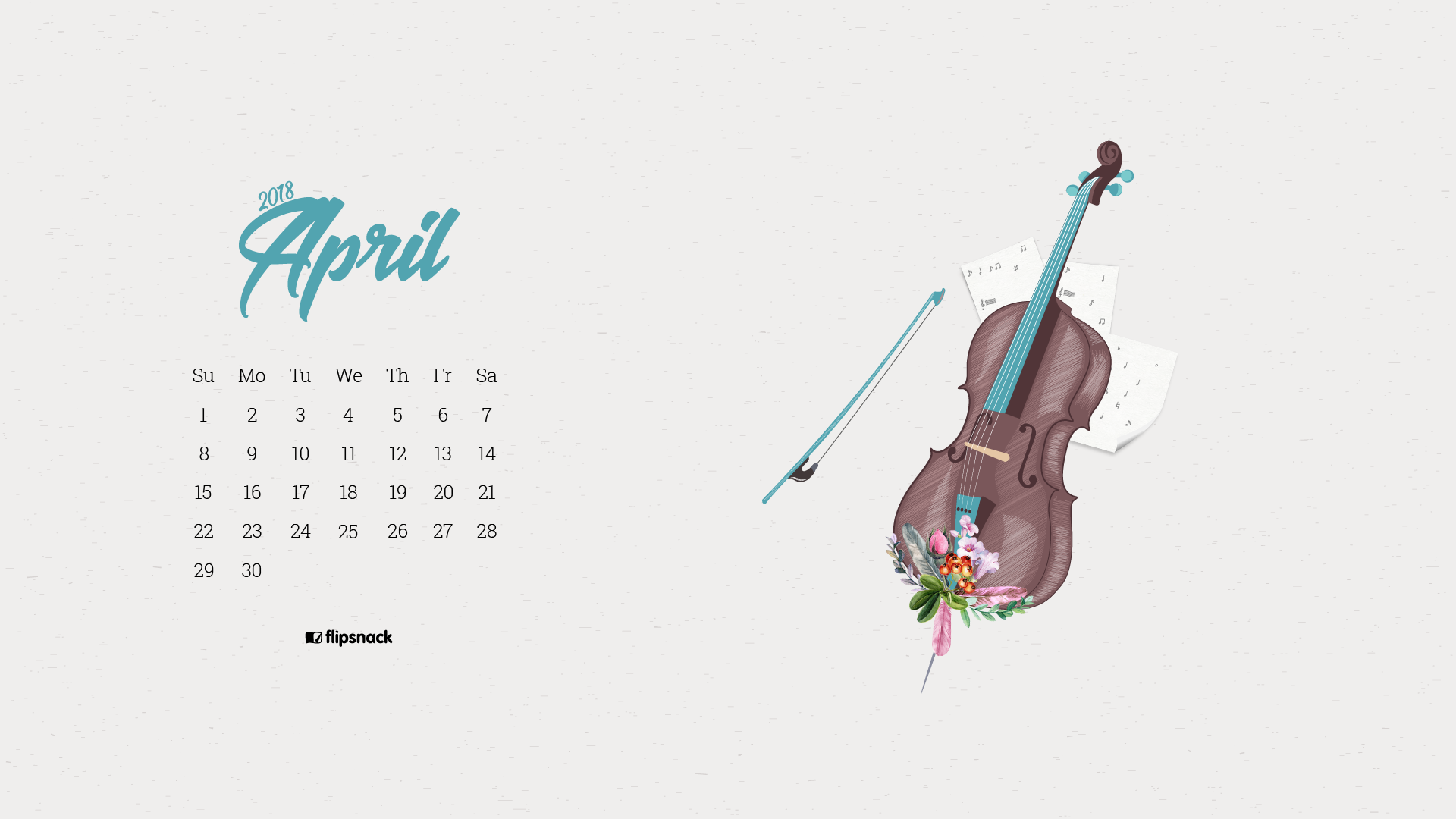 Floral Cute April 2019 Calendar Printable for Kids April 2019