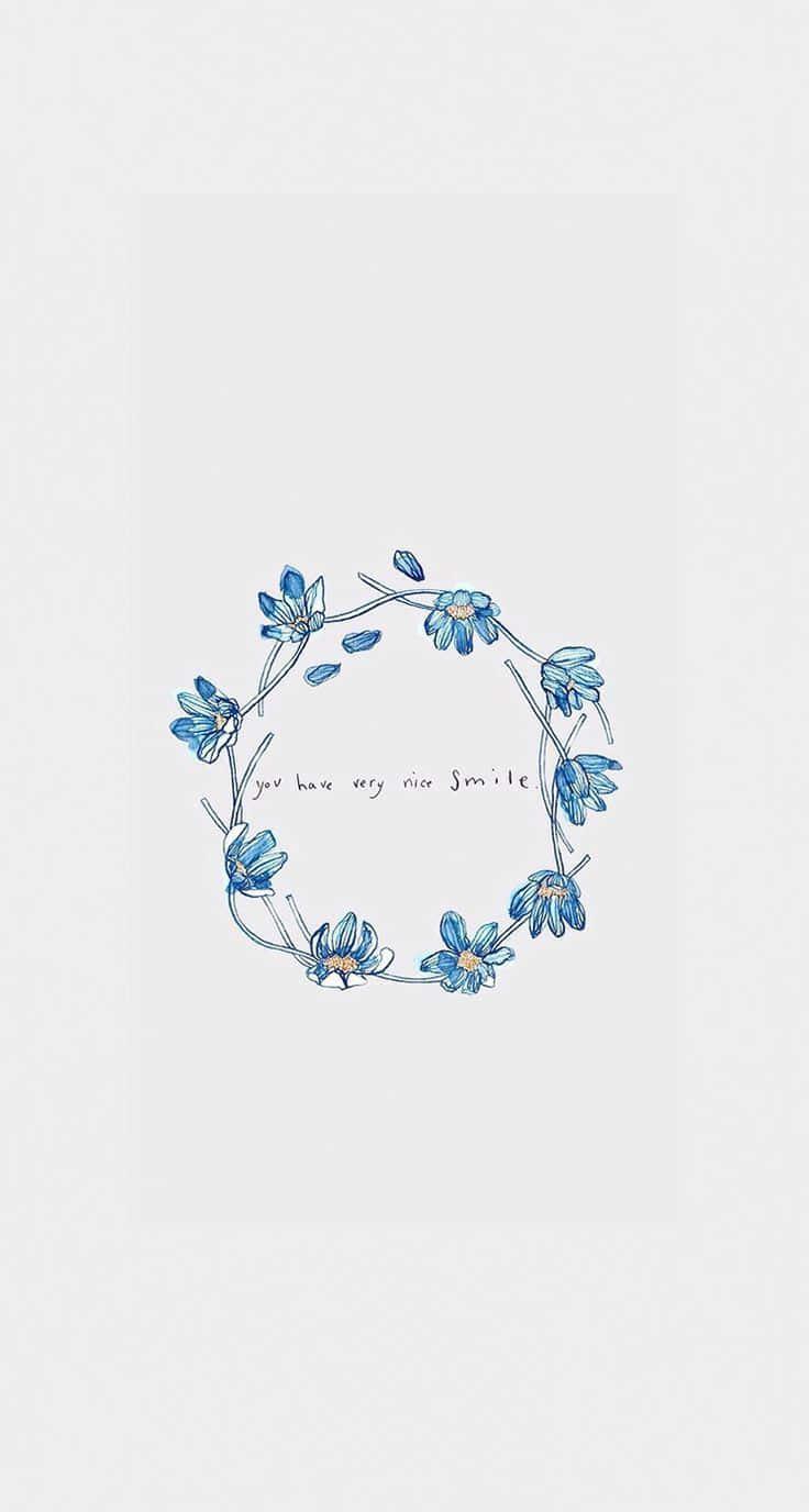 A Blue Flower Wreath With The Words I Am Yours Wallpaper