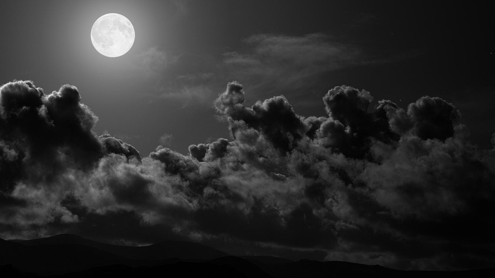 Dark Moon Sky Clouds Wallpaper Mocah HD