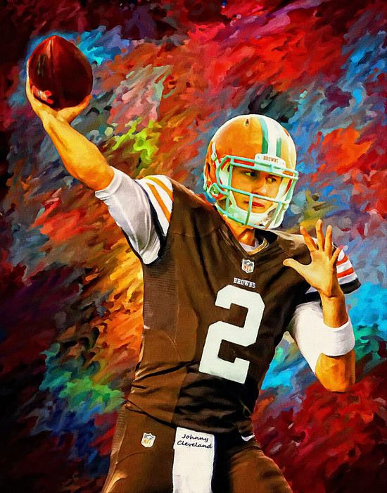 Johnny Manziel Cleveland Browns Football Art Painting Print By Andres